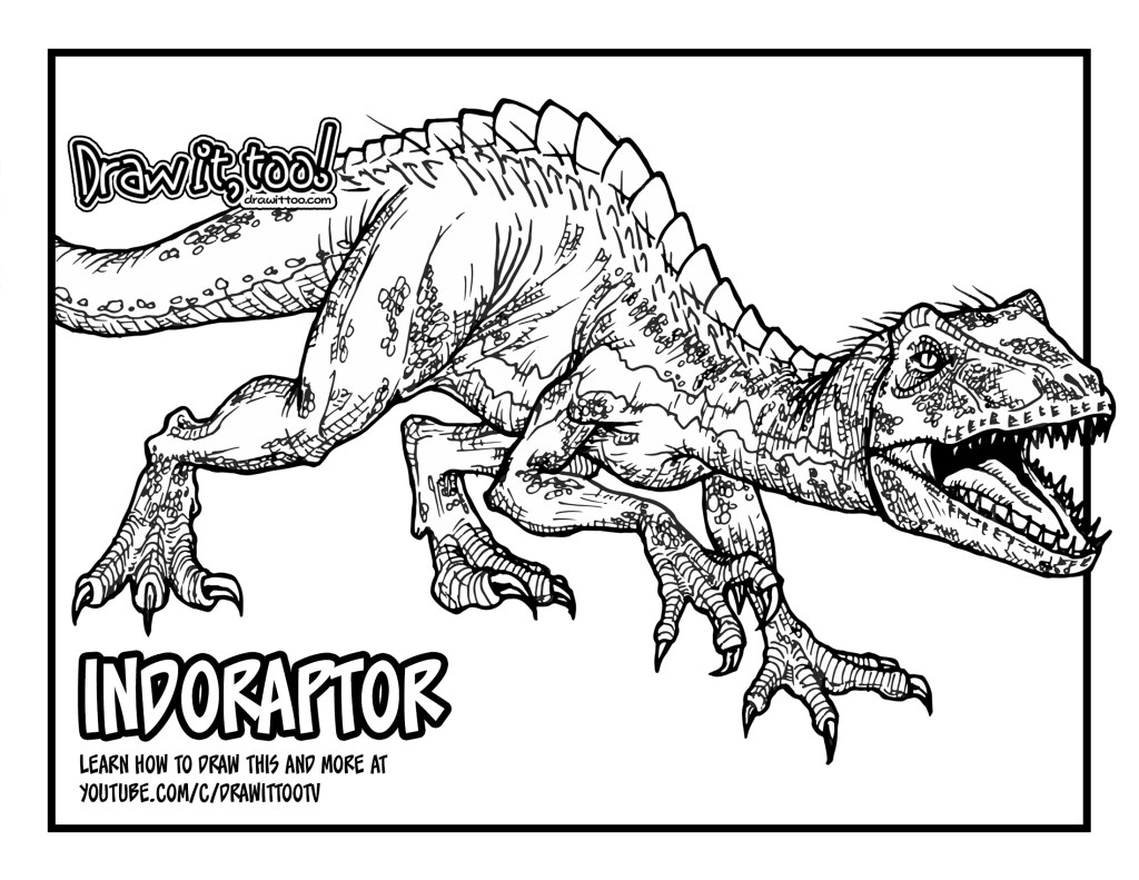 How to draw the indoraptor jurassic world fallen kingdom drawing tutorial