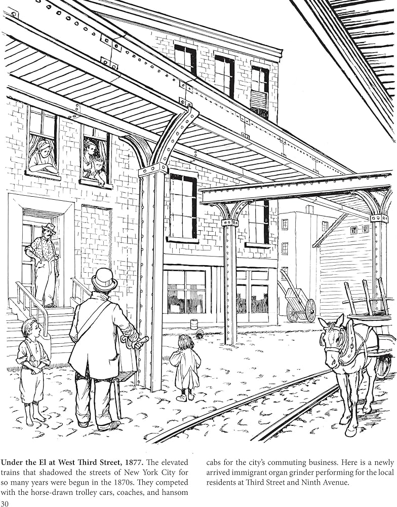 Scenes of ol new york coloring book dover history coloring book copeland peter f books