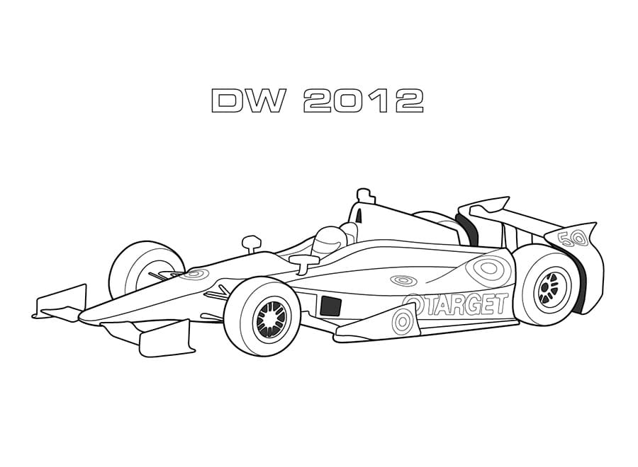 Dw race car coloring page