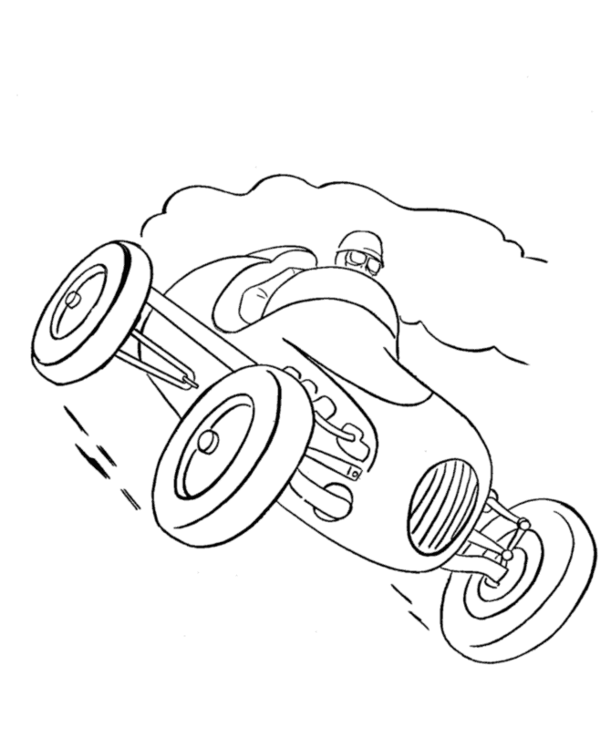 Learning years indy race car coloring page