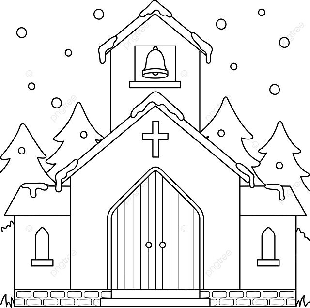 Dibujo de iglia navidad pãgina para colorear niãos ilustraciãn grãfica dibujada vector png dibujos dibujo de navidad dibujo de rata dibujo de la iglia png y vector para dcargar gratis