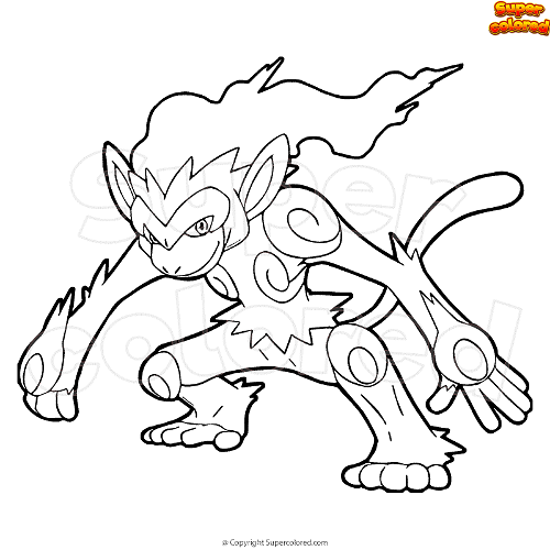 Coloring page pokemon infernape