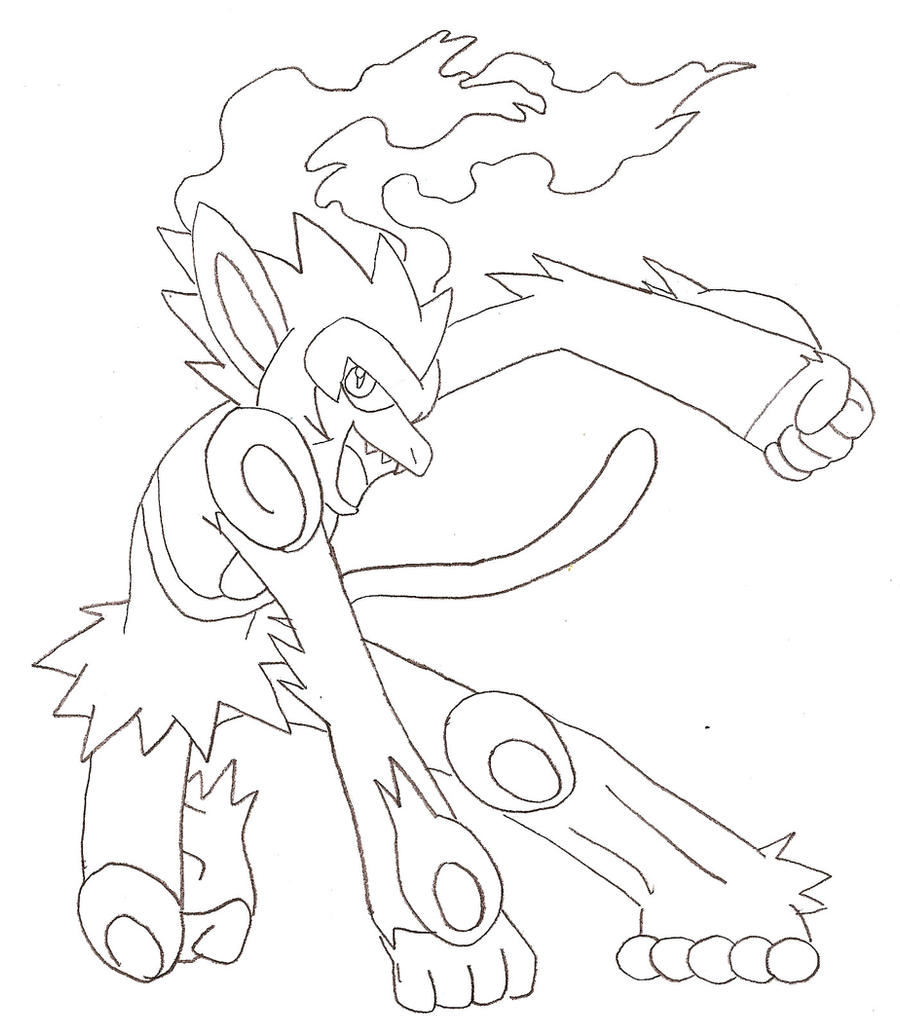 Infernape lineart by graysonlover