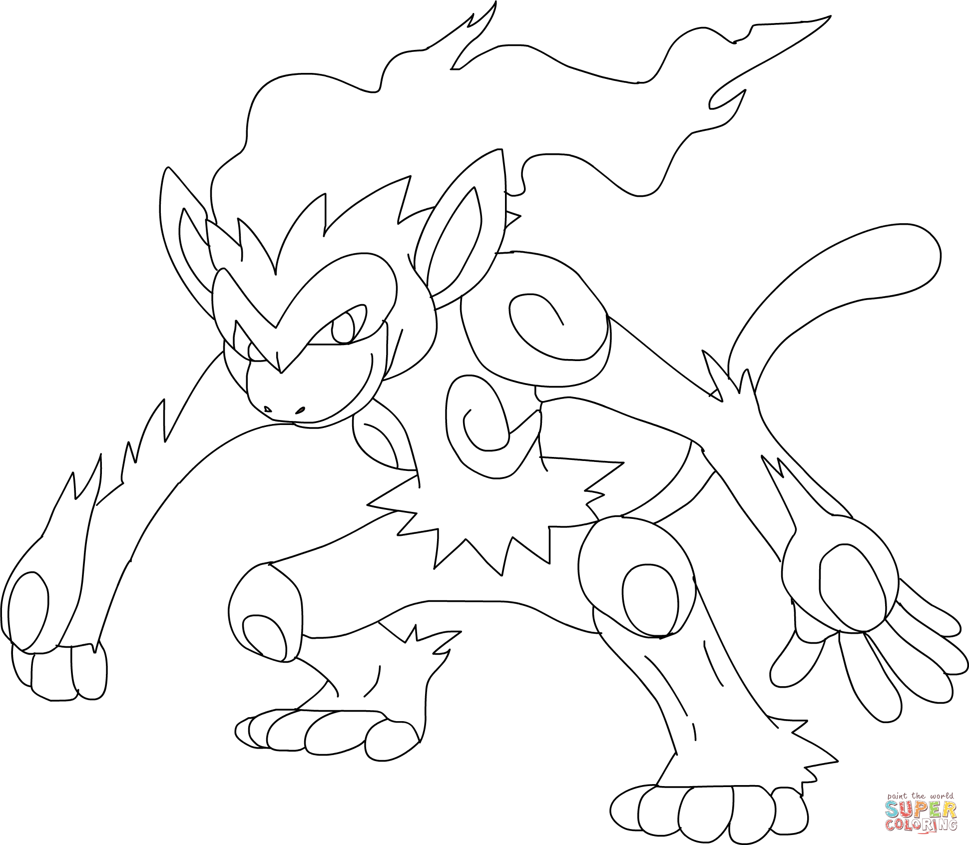 Infernape pokemon coloring page free printable coloring pages