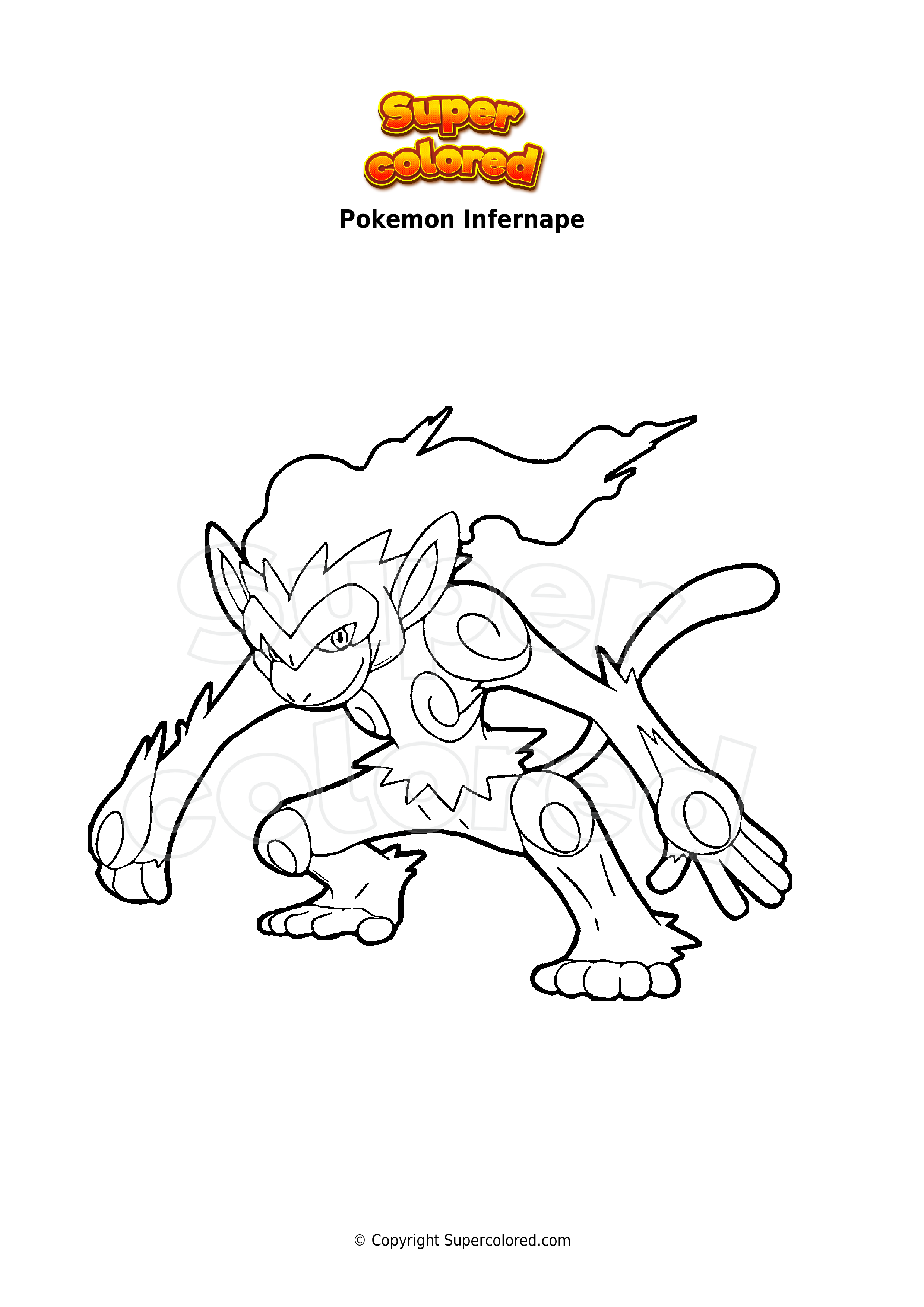 Coloring page pokemon infernape