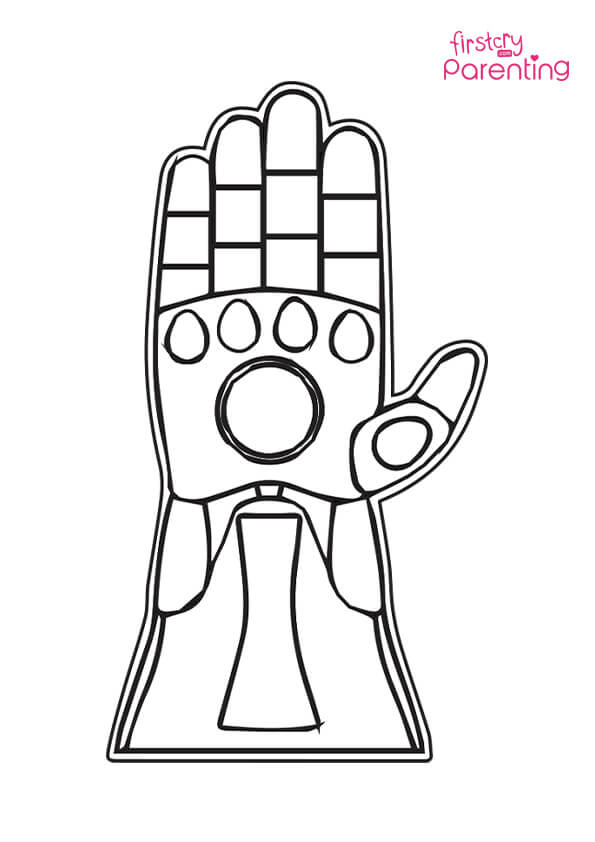 Thanos glove endgame stone infinity coloring page for kids