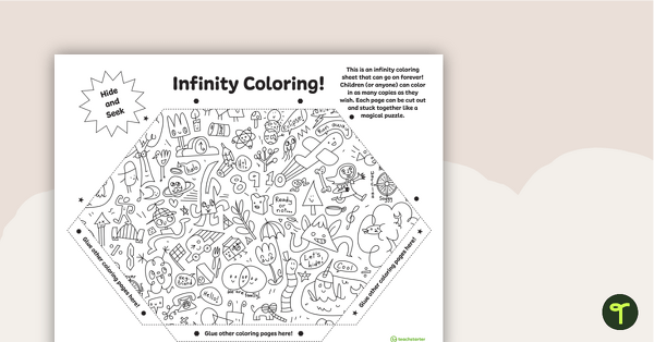 Infinity coloring sheet template teach starter