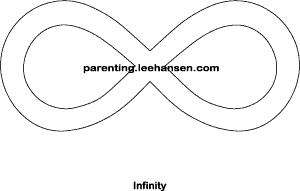 Infinity symbol coloring page or math activity template