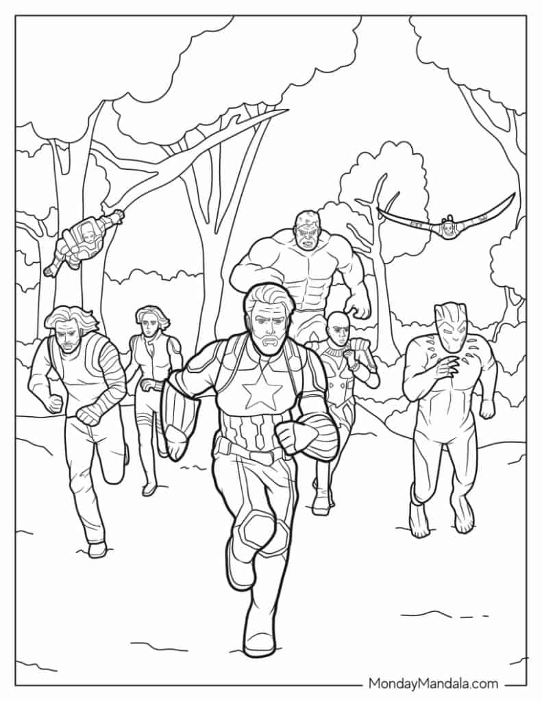 Marvel avengers coloring pages free pdf printables