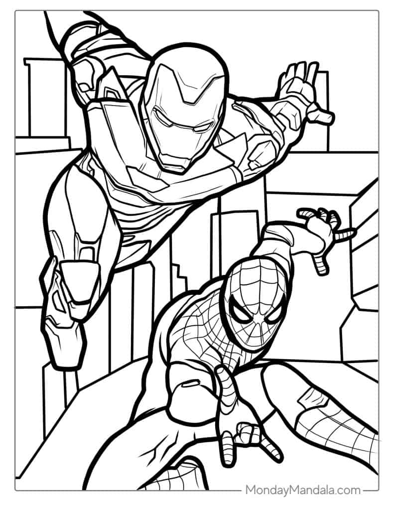 Iron man coloring pages free pdf printables