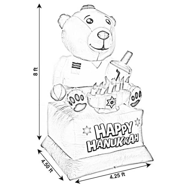 Gardenised giant hanukkah inflatable bear