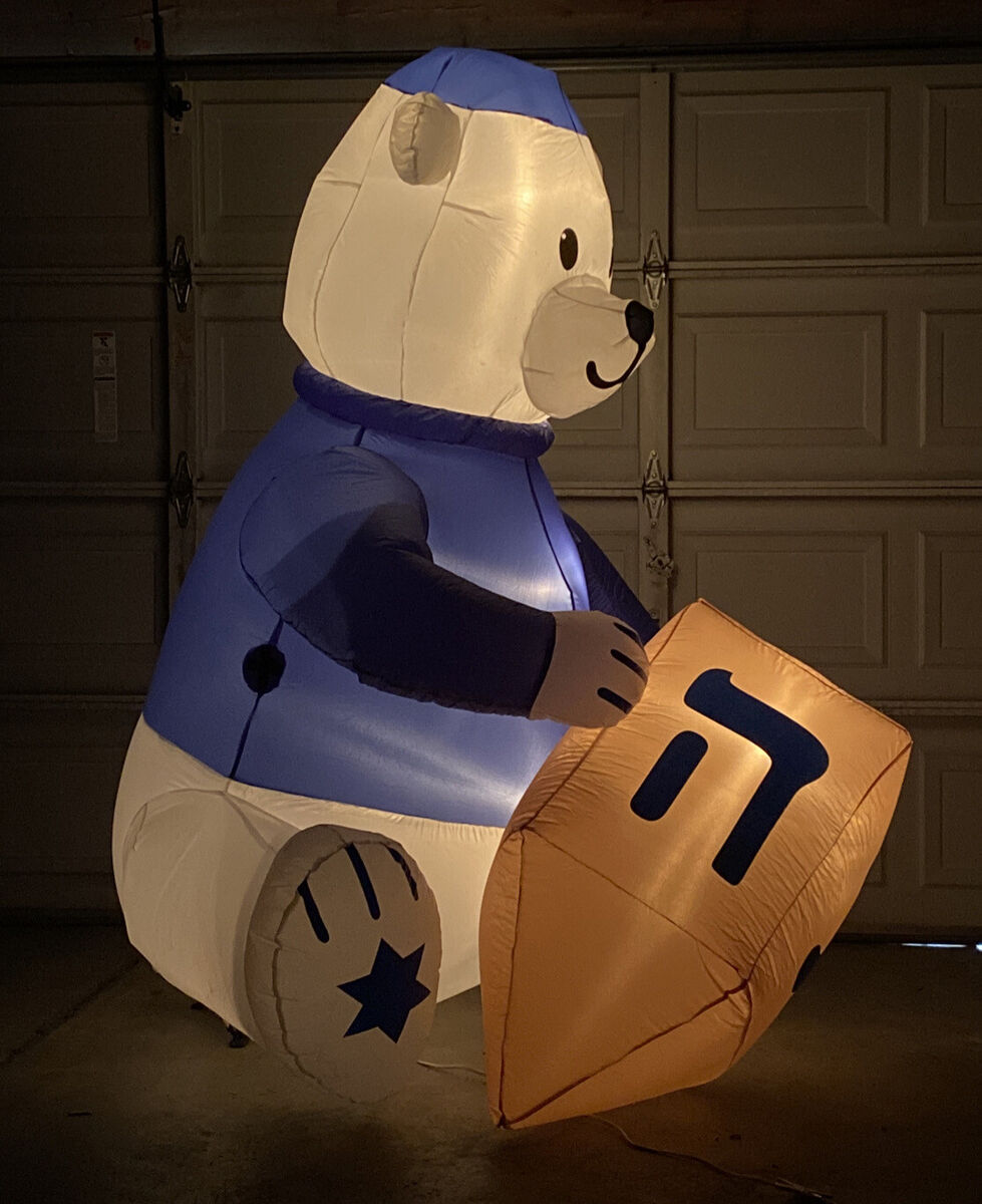 Ft hanukkah bear wdreidel airblown inflatable indooroutdoor decoration read