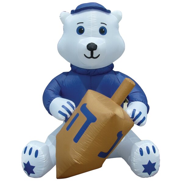 The holiday aisle air blown hanukkah bear holding dreidel inflatable reviews