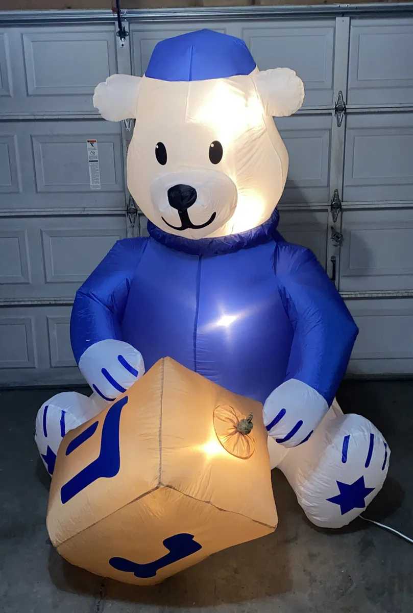 Ft hanukkah bear wdreidel airblown inflatable indooroutdoor decoration read