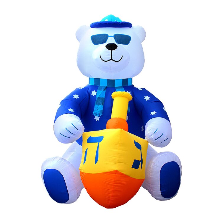 The holiday aisle jumbo lawn chanukah themed bear inflatable