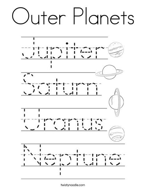 Outer planets coloring page