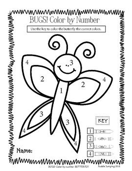 Bugs color by number for preschool and kindergarten morning work activities preschool preschool learning