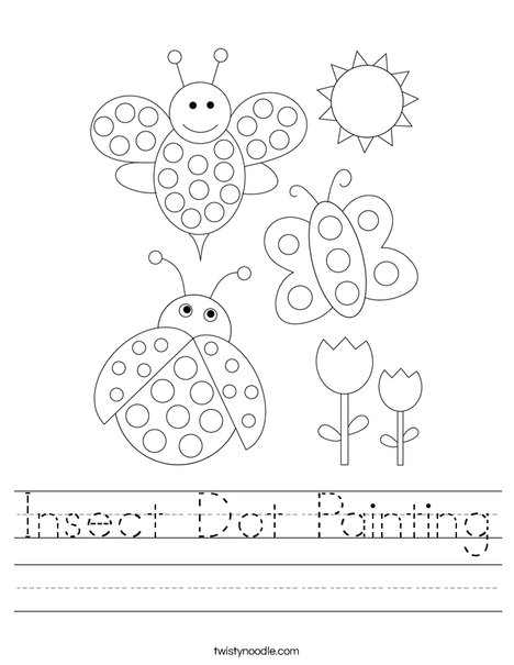 Insect dot painting worksheet