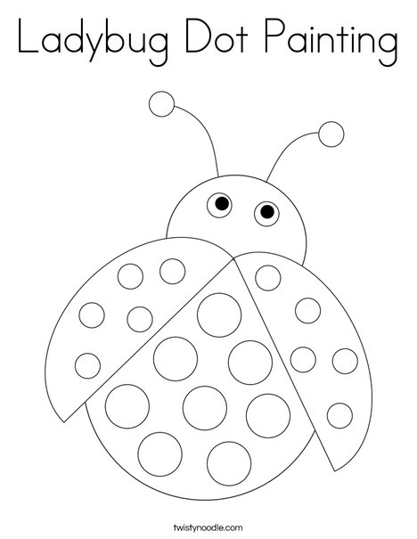 Ladybug dot painting coloring page