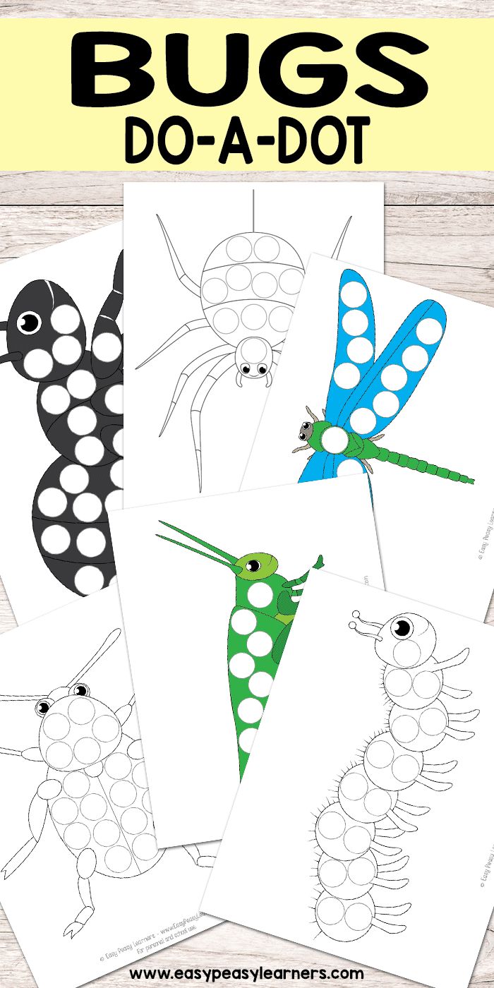 Free bug do a dot printables do a dot bugs preschool insects preschool