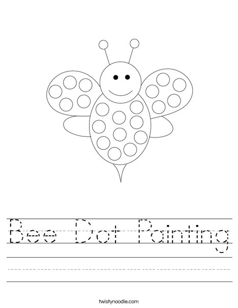 Bee dot painting worksheet