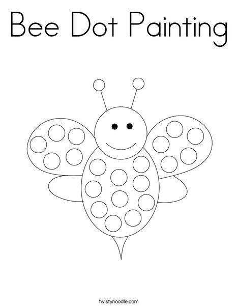 Bee dot painting coloring page