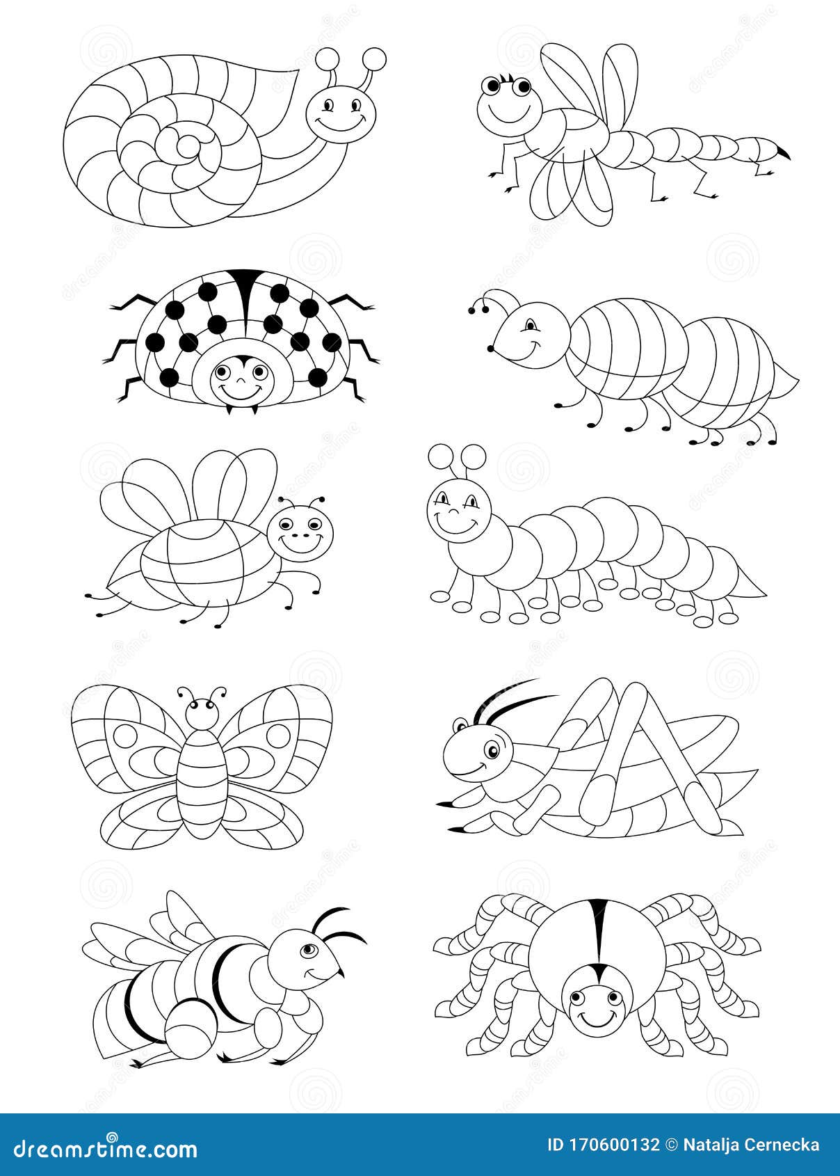 Coloring insects kids stock illustrations â coloring insects kids stock illustrations vectors clipart