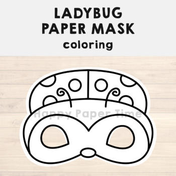 Ladybug paper mask printable insect animal coloring craft activity costume