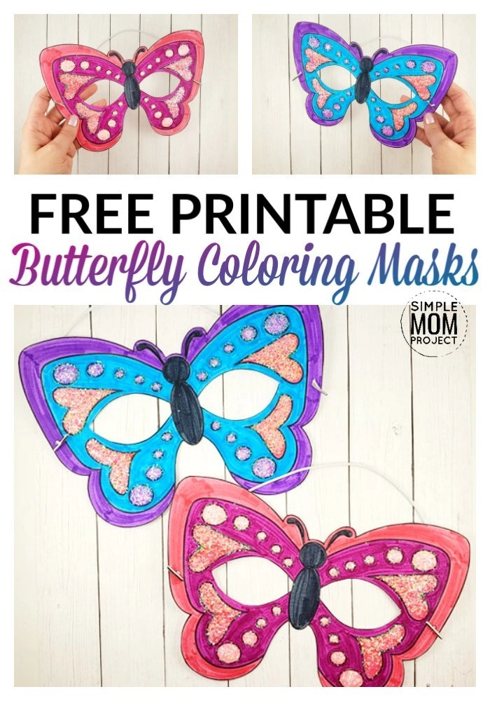 Free printable butterfly mask template coloring page â simple mom project