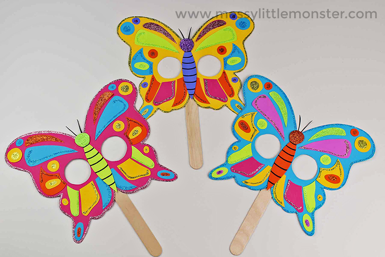 Butterfly mask craft with free printable butterfly template