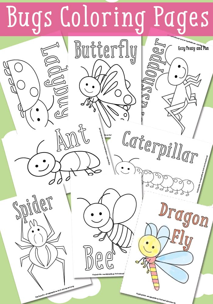 Little bugs coloring pages for kids
