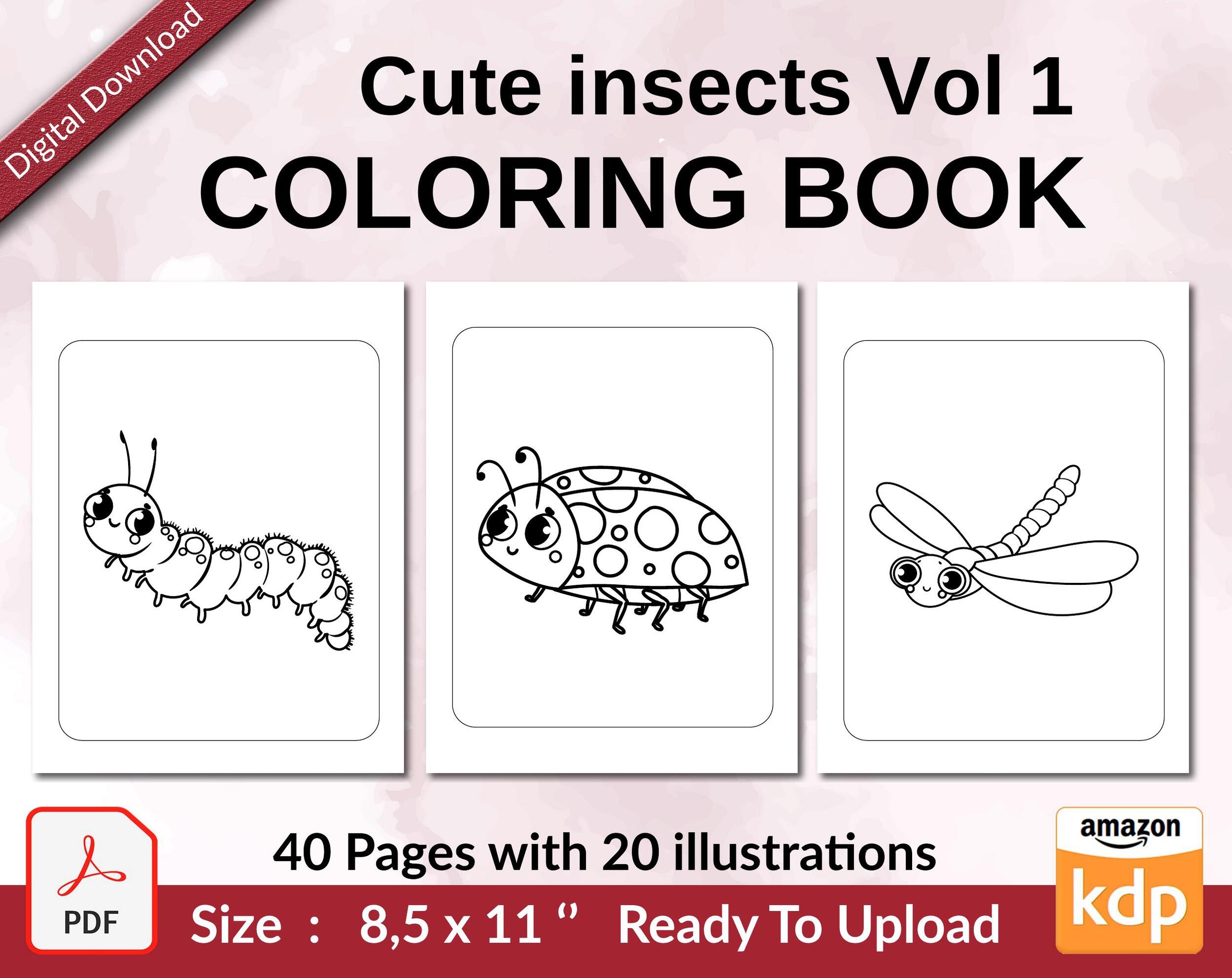 Insect coloring books for kids