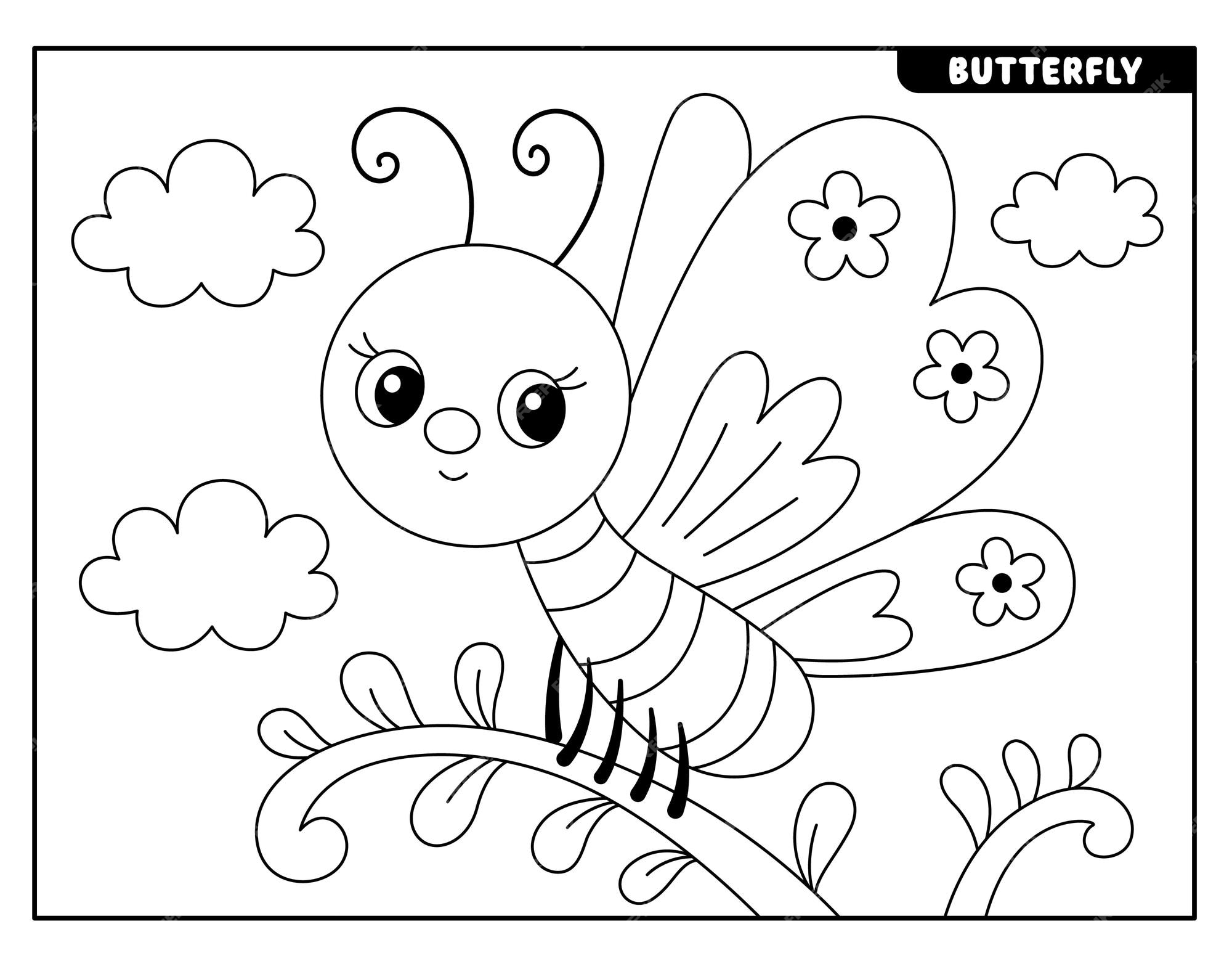 Premium vector insect coloring pages for kids