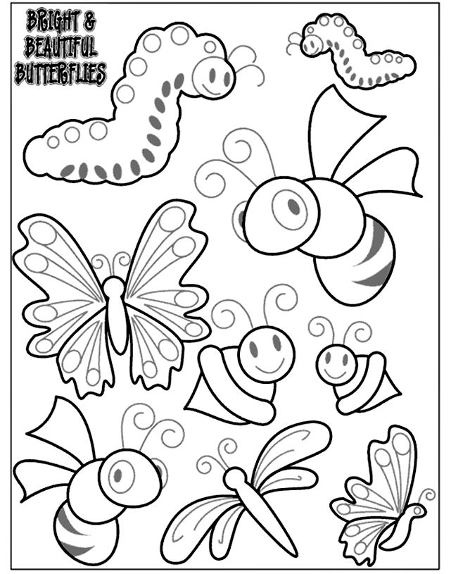 Bright and beautiful butterflies on crayola bug coloring pages free coloring pages insect coloring pages