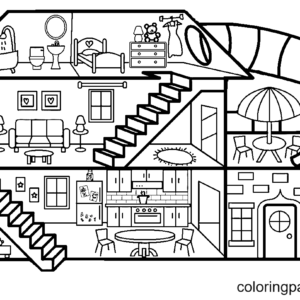 House coloring pages printable for free download