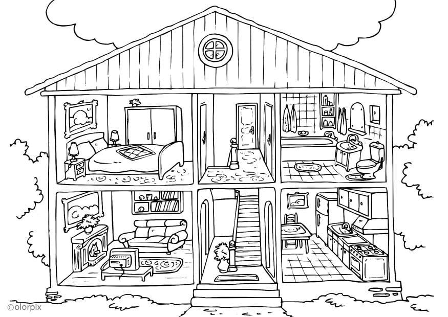 Coloring page house