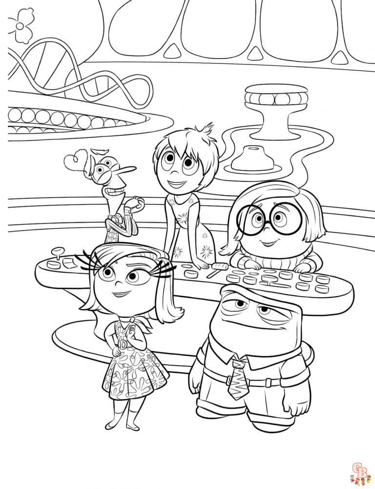 Discover fun with inside out coloring pages for kids and adults alike