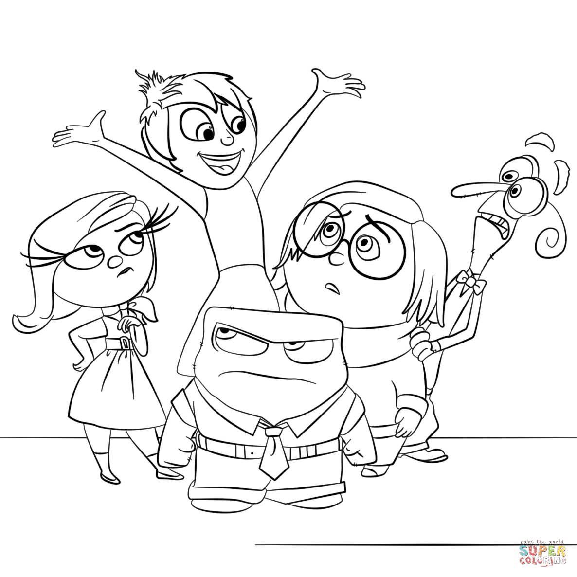 Inside out all characters coloring page free printable coloring pages