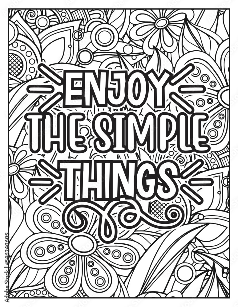 Motivational and inspirational coloring pages vector