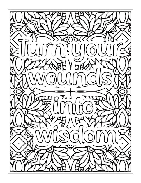 Premium vector motivational quotes coloring book page inspirational quotes coloring page coloring page