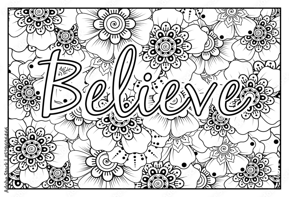 Motivational quotes coloring pages design inspirational words coloring book pages design vector