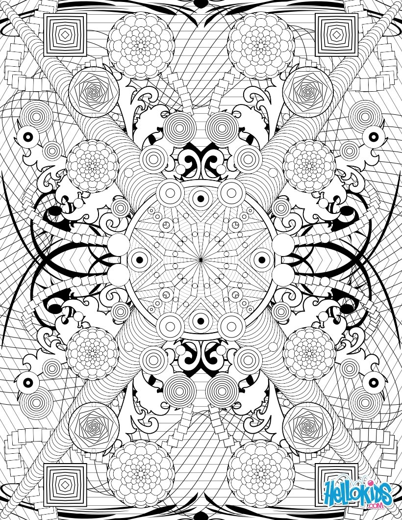 Rosette intricate patterns coloring pages