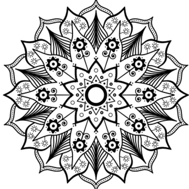 Intricate mandala coloring pages for adults printable