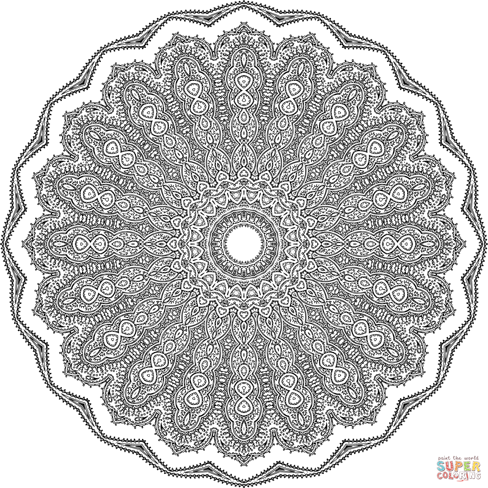 Intricate mandala coloring page free printable coloring pages