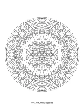 Intricate mandala coloring page