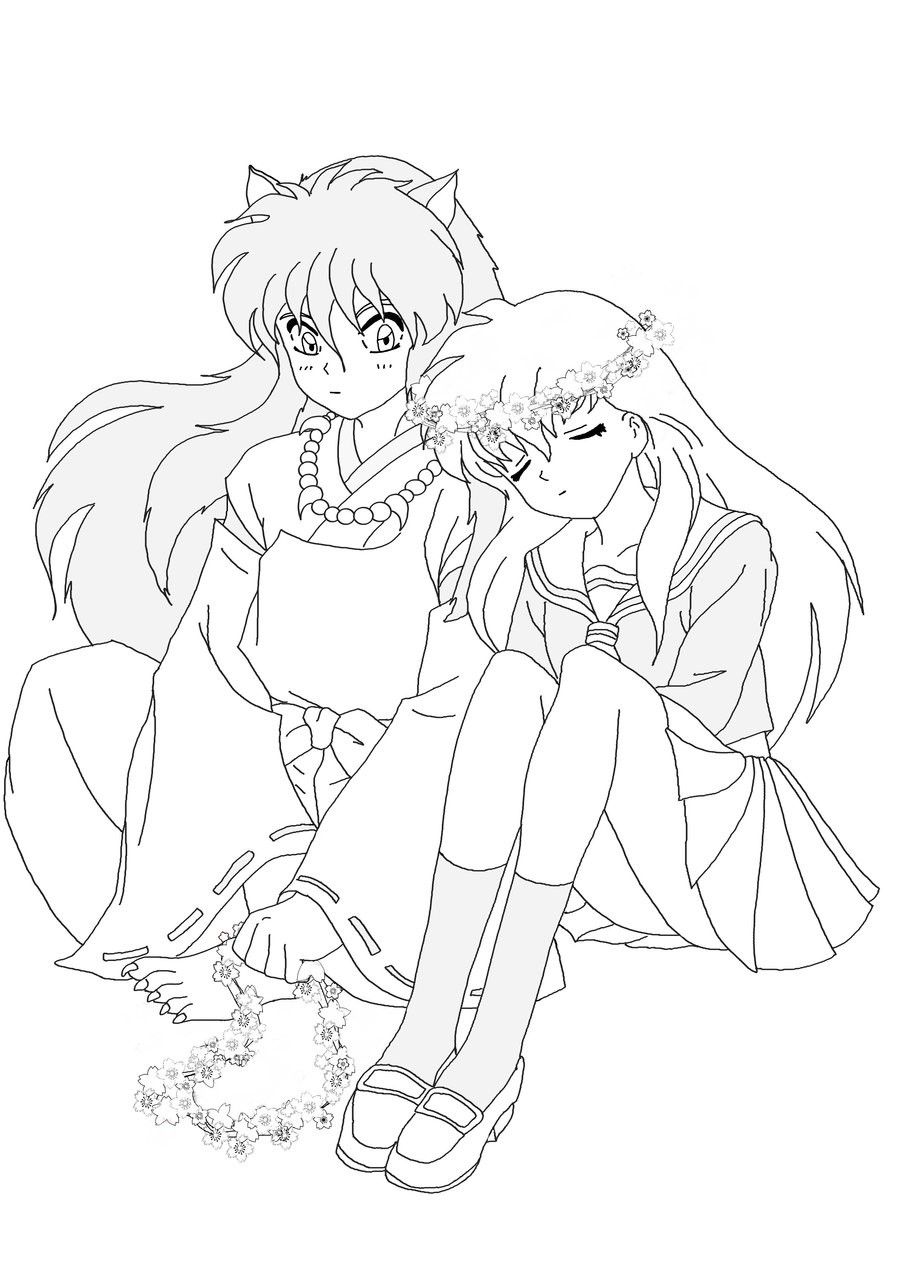 Free printable inuyasha coloring pages for kids cartoon coloring pages coloring pages cute coloring pages