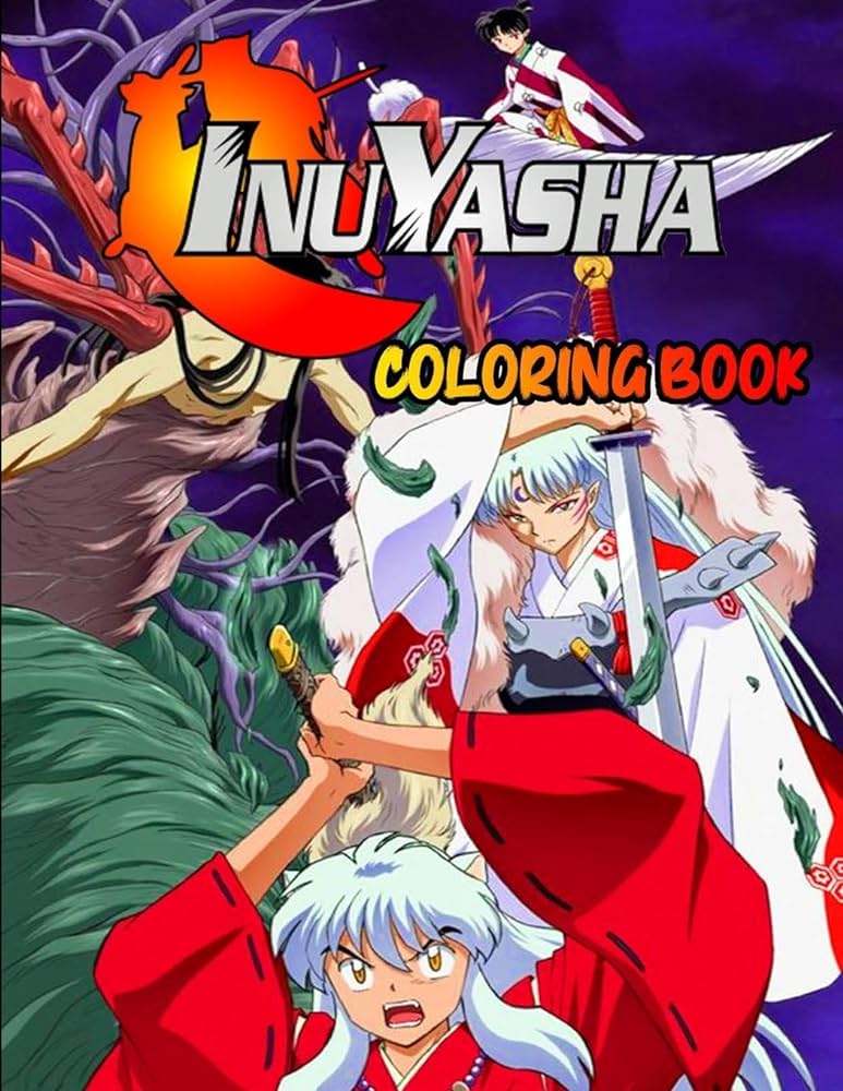 Inuyasha coloring book more then high quality coloring pages inuyasha coloring book inuyasha manga anime coloring book books