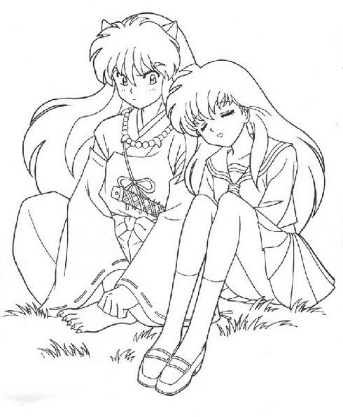 Best inuyasha and kagome coloring picture colorear anime anime facil de dibujar o dibujar animes