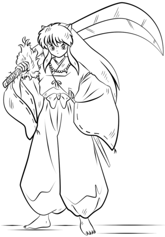 Inuyasha coloring page free printable coloring pages