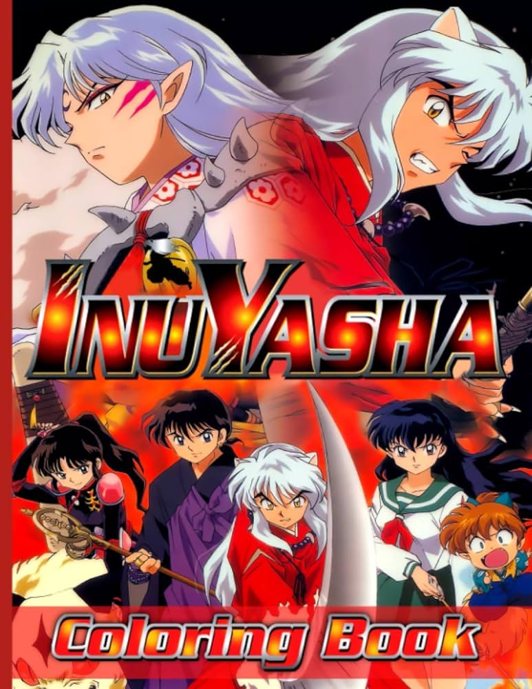 Inuyasha coloring book amazing coloring books for adults teenagers colouring shijo saza books